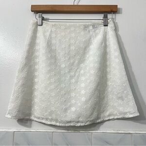 Misguided White Eyelet A-line Mini Skirt Petite 2 Cottagecore Coquette Fairycore